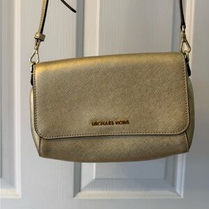 Michael Kors Gold Crossbody Bag (has small unnoticeable mark as shown in pic